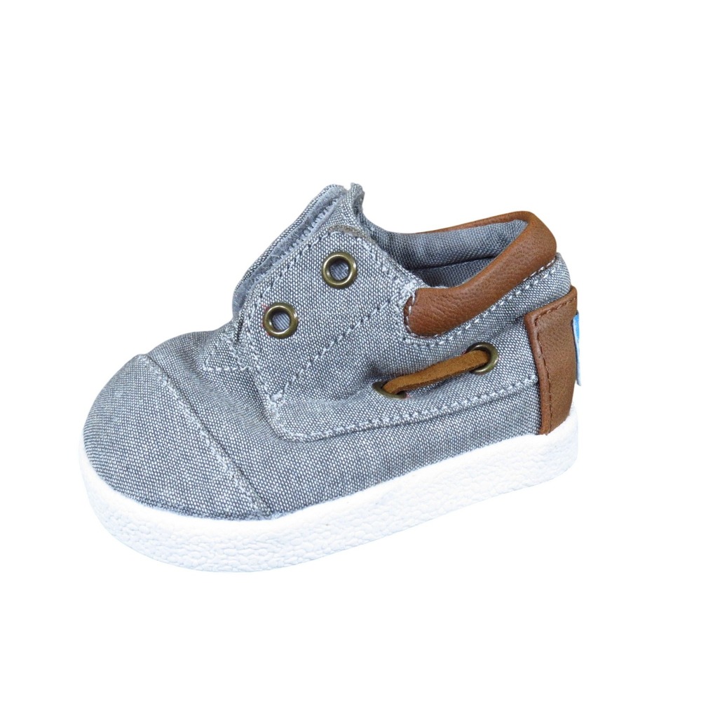 TOMS Paseo Mid Toddler Boys Sneaker Size T3 Casual Walking‎ Shoe Grey Chambray